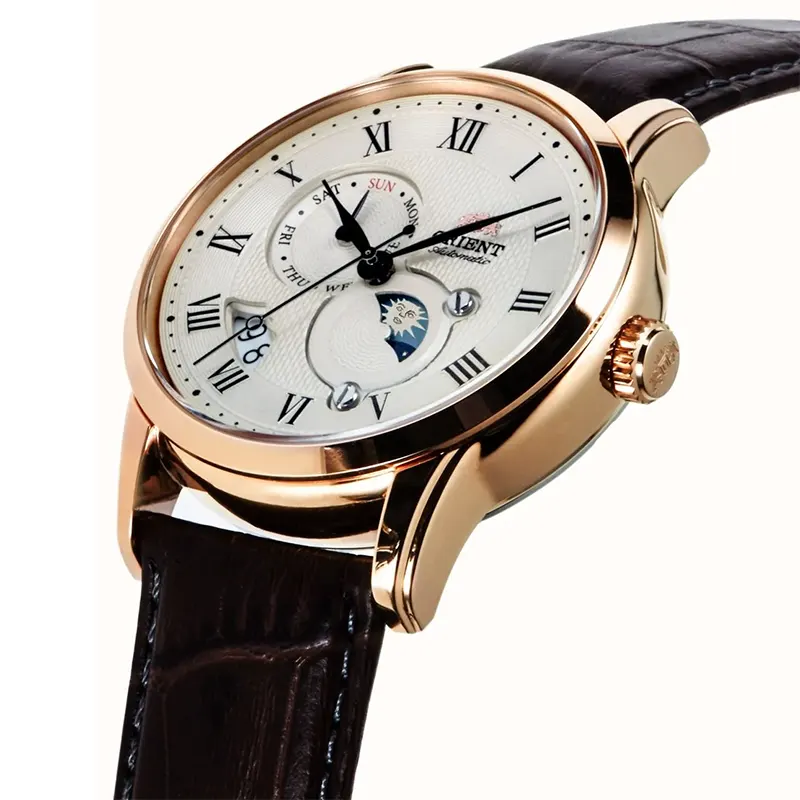 Orient Sun & Moon Automatic White Dial Men's Watch- RA-AK0007S